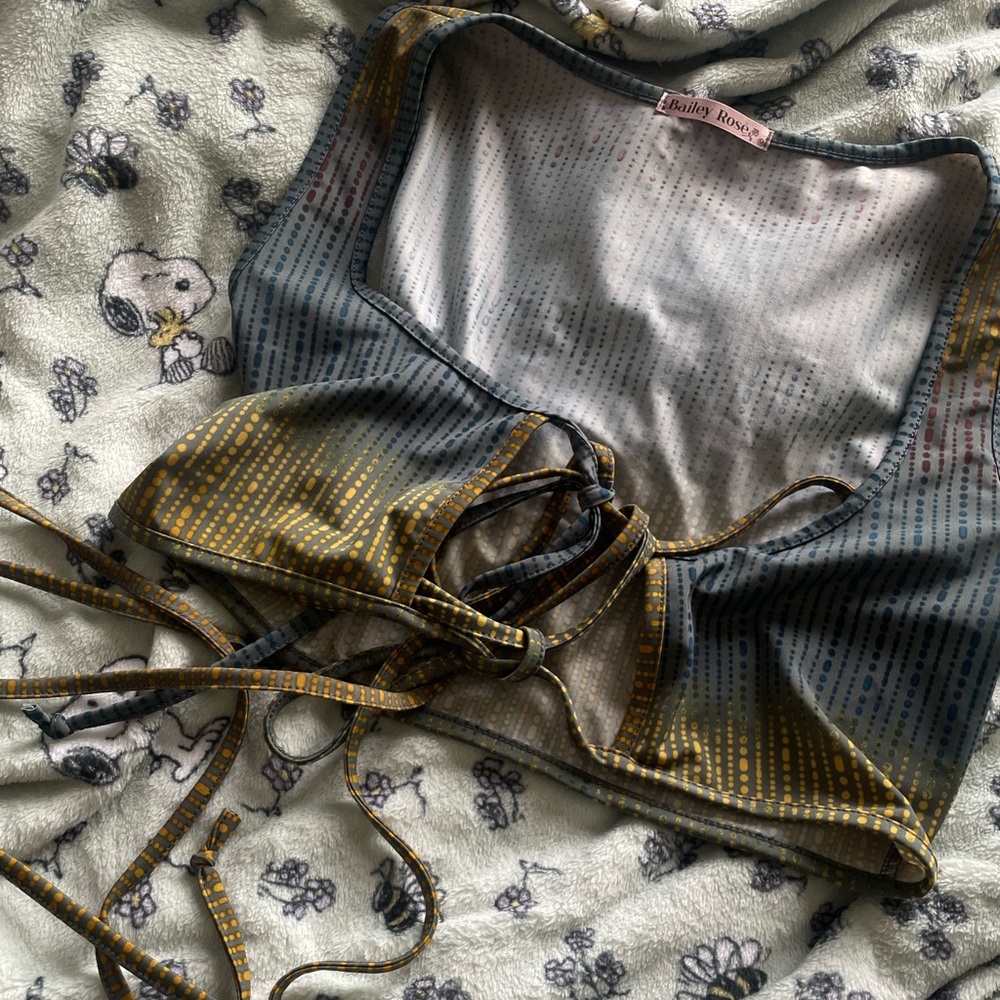 Blue and Gold Bikini Top